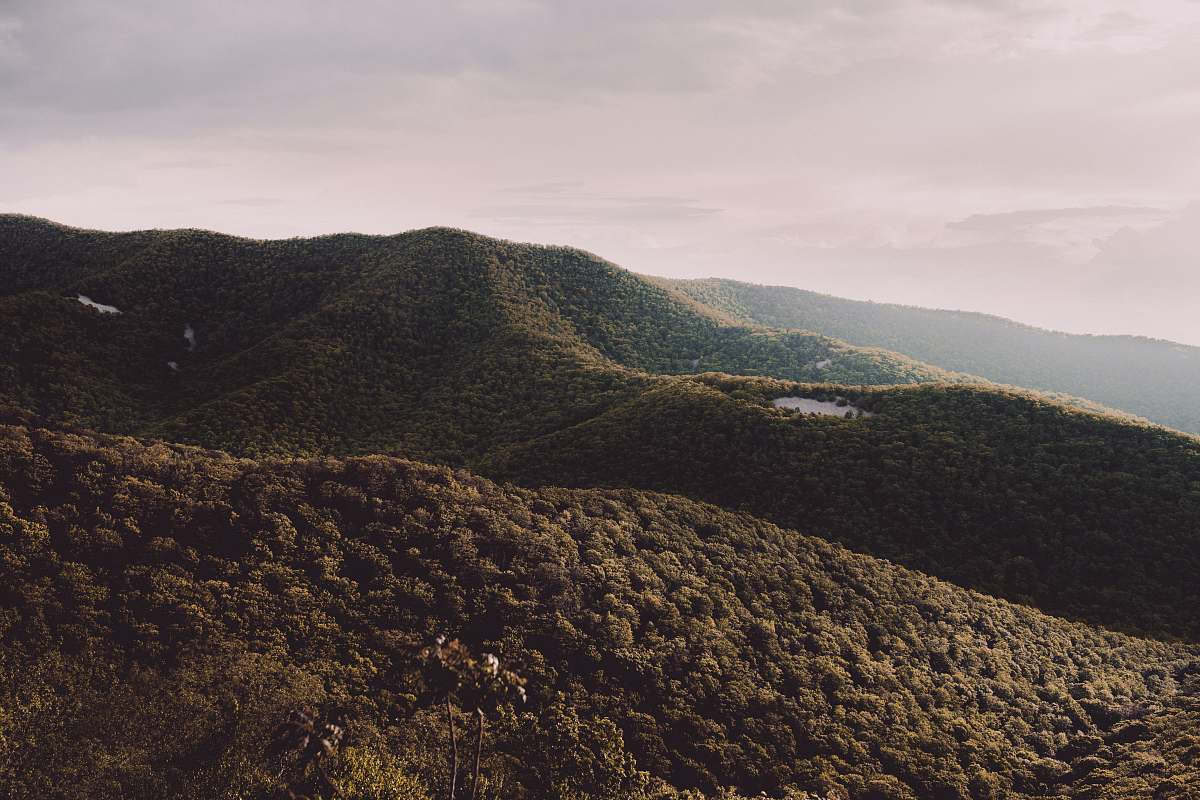 nature aerial photography of mountain hill